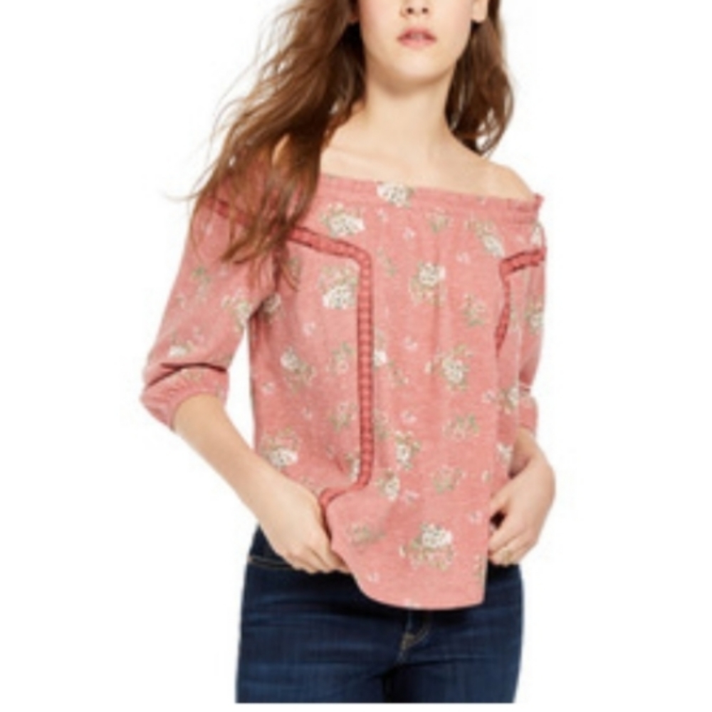 Juniors Floral Off The Shoulder Peasant Top